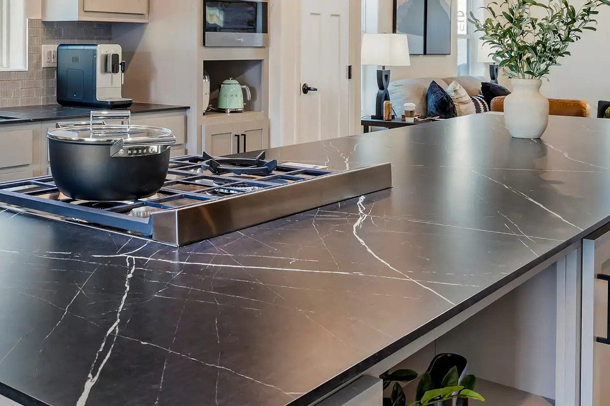 kitchen design with black quartz countertops - decatur il